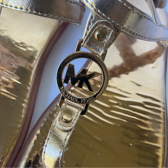 Michael Kors Jaylyn 3 Rose Gold Sandals Size 3 - Picture 9 of 11